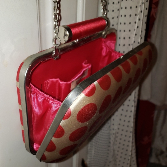 Hot Pink Polka Dot Clutch Purse - Picture 4 of 7